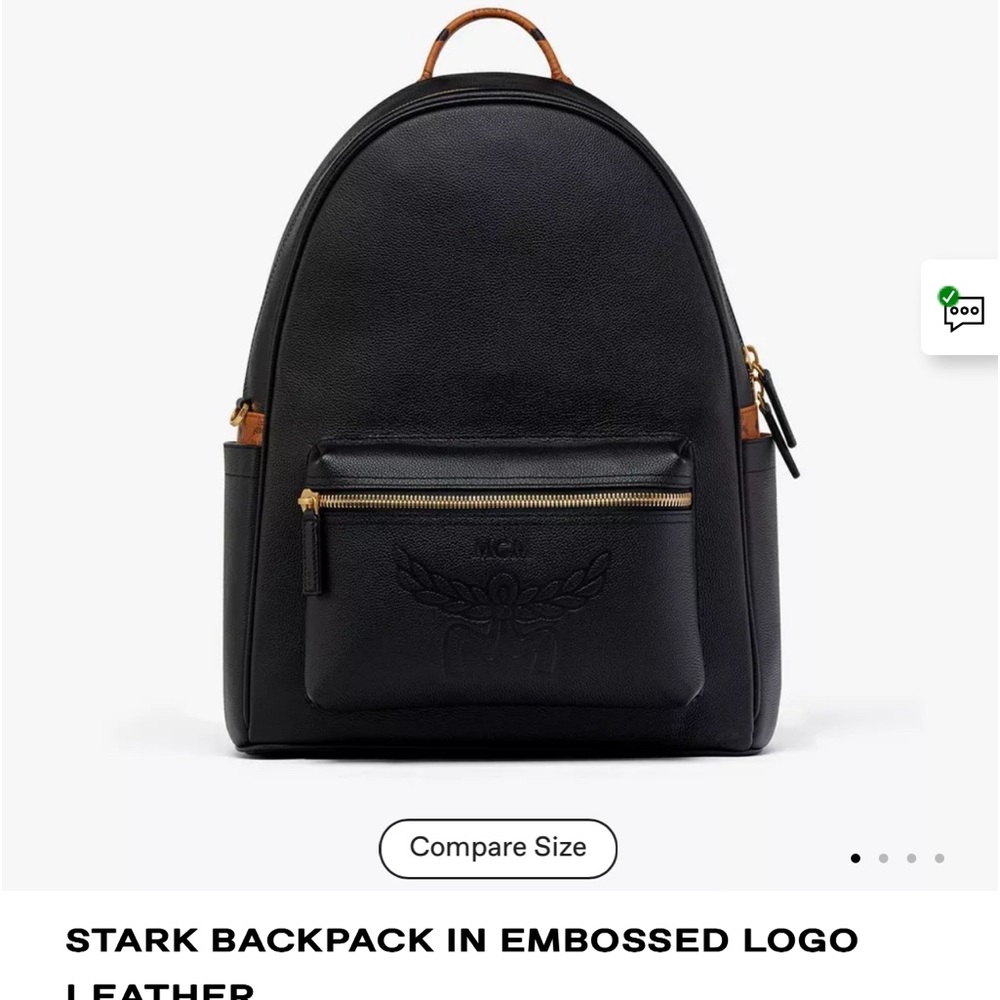 Medium Stark Backpack in Embossed Logo Leather Black  MCM ®US